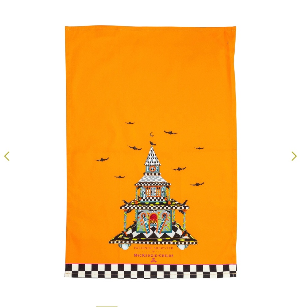 Mackenzie childs Patience Brewster Spooky House Dish Towel